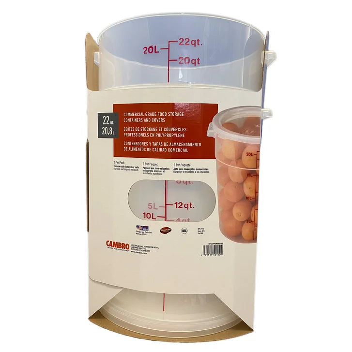 Cambro Costco Business Center 22 Quart Bucket with Lid, 2-count