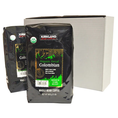 Kirkland Signature Organic Colombian Decaf Whole Bean Coffee, 2 lbs
