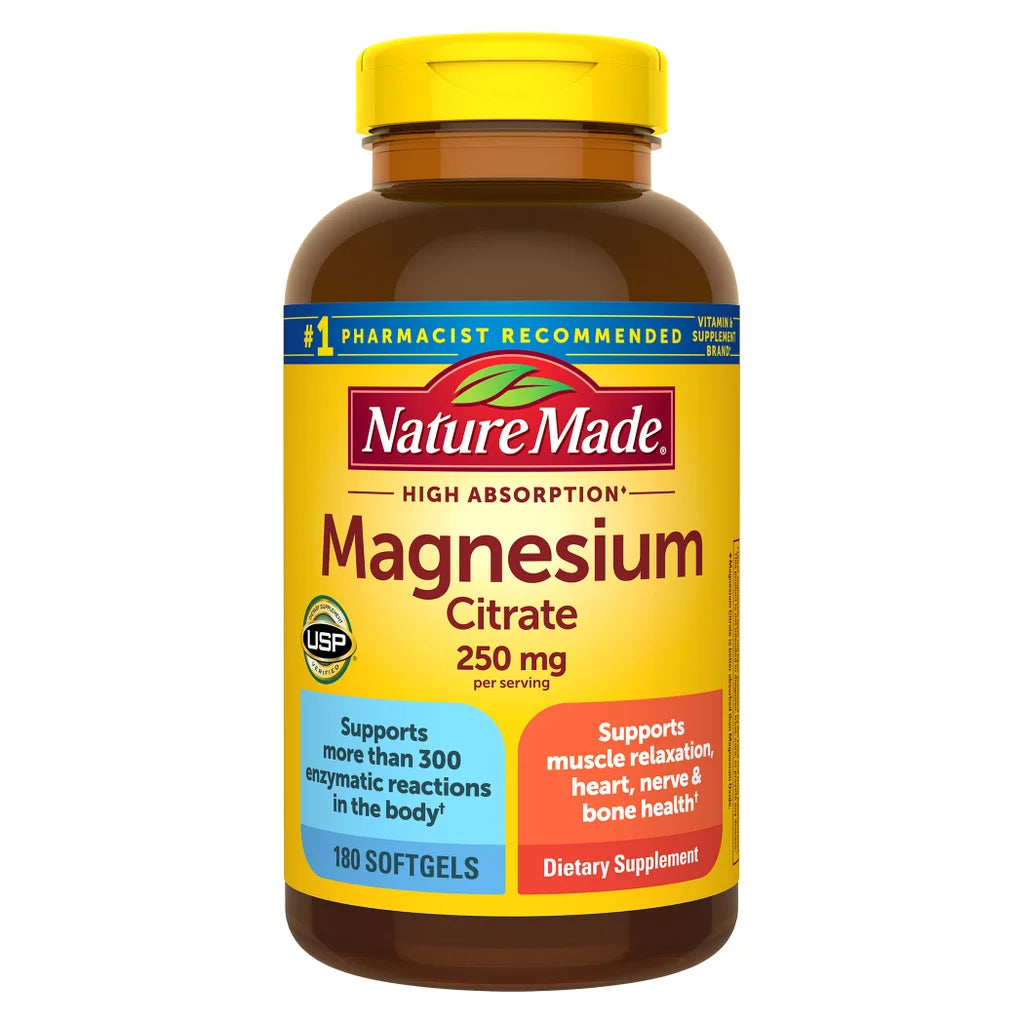Nature Made Magnesium Citrate 250 mg., 180 Softgels