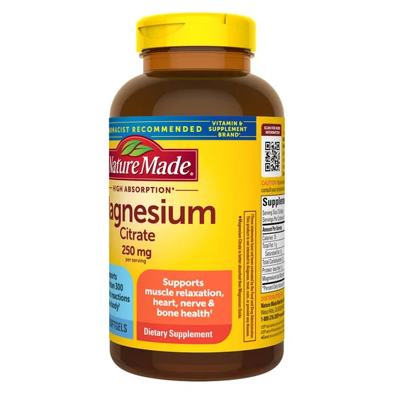 Nature Made Magnesium Citrate 250 mg., 180 Softgels