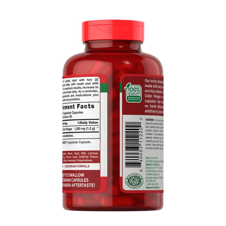 Nature's Truth Apple Cider Vinegar 1200 mg., 180 Capsules
