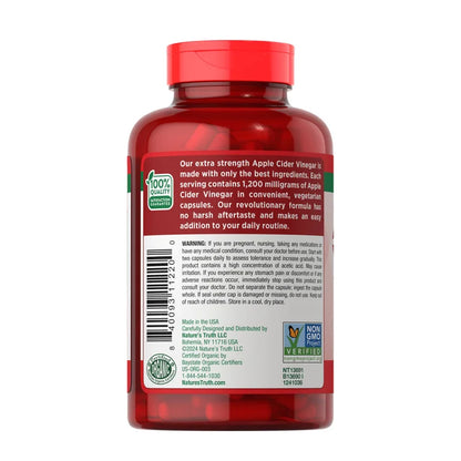 Nature's Truth Apple Cider Vinegar 1200 mg., 180 Capsules