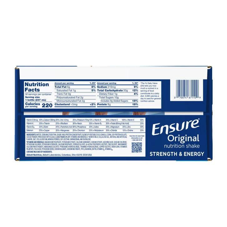 Ensure Original Nutrition Shake, Milk Chocolate, 8 fl. oz, 30-pack