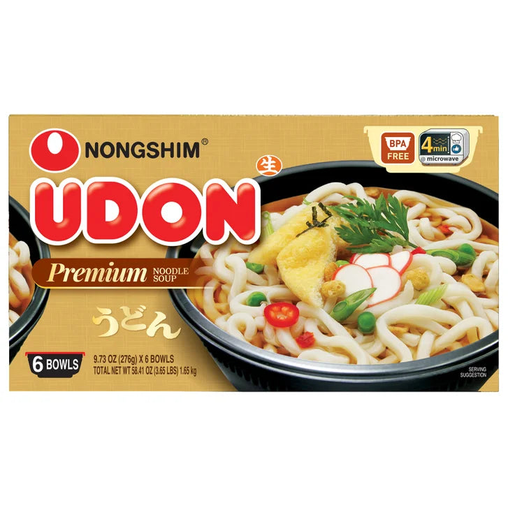 Nongshim, Udon Noodle Soup Bowl, 9.73 oz, 6-Count