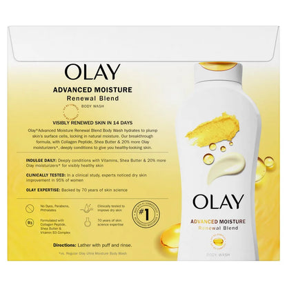 Olay Advanced Moisture Renewal Blend Body Wash, 23.6 oz, 3-pack