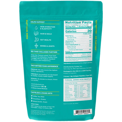 Further Food Grass-Fed Collagen Peptides Powder, Unflavored, 32.0 oz, 113 Servings