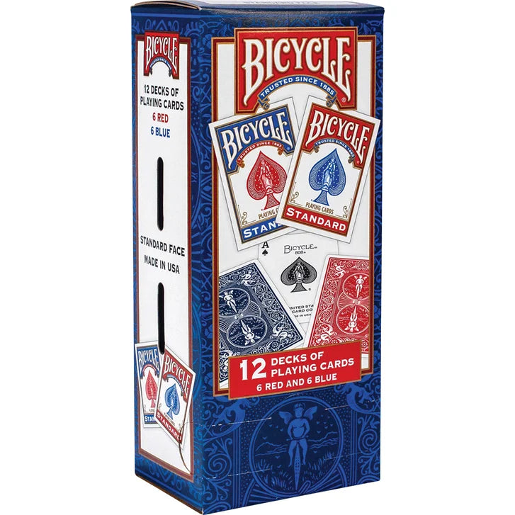 Bicycle Standard Playing Cards, 12 Red and Blue Decks