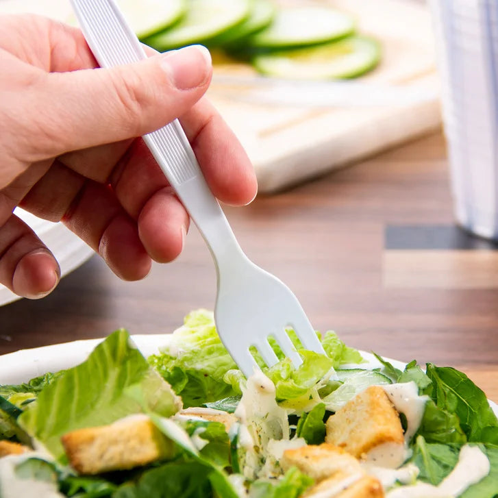 Solo Heavyweight Plastic Fork, White, 500-count