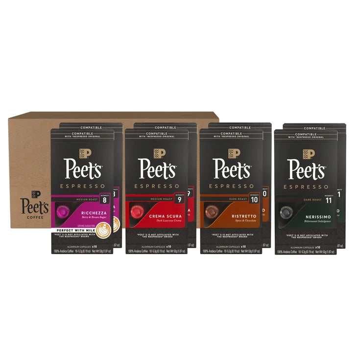 Peet's Coffee Nespresso Compatible Aluminum Capsules, 80-count