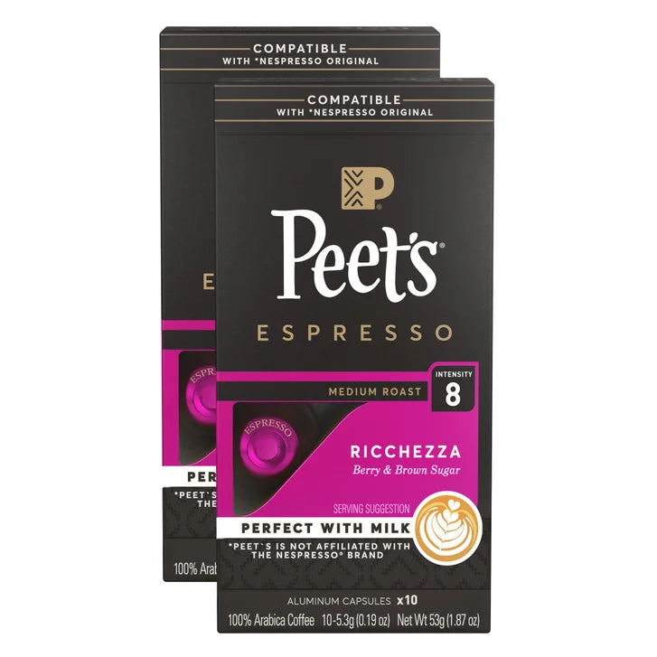 Peet's Coffee Nespresso Compatible Aluminum Capsules, 80-count