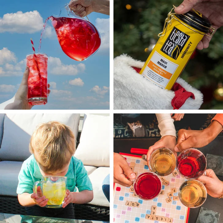 Tiesta Tea Maui Mango Herbal Loose Leaf Tea Bundle, Two 1 lb. Bags & 5.5 oz Tin