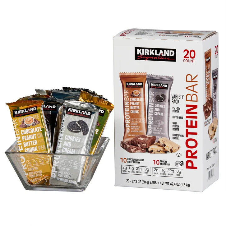 Kirkland Signature Protein Bar, Variety Pack, 2.12 oz, 20-count