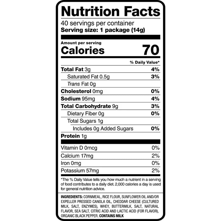 Pirate's Booty Aged White Cheddar Snack, 0.5 oz, 40-count