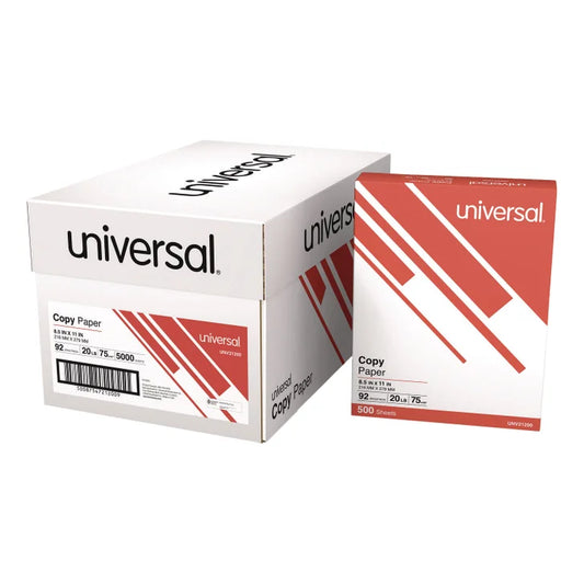 Universal Copy Paper, 8.5"x11" Letter, White, 20lb, 92 Bright