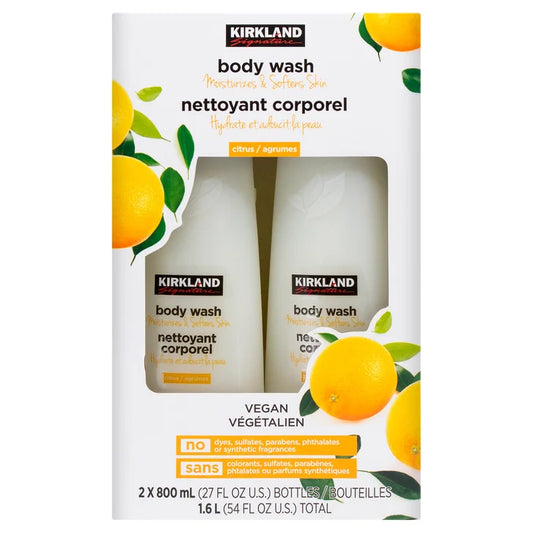 Kirkland Signature Liquid Body Wash, Natural Citrus, 27 fl oz, 2-count