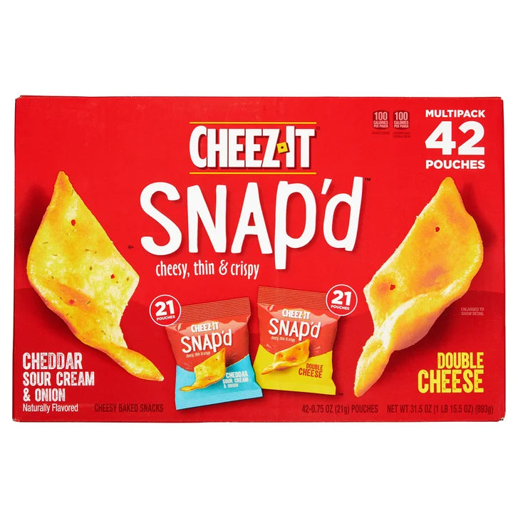 Cheez-It Snap'd Crackers, Variety Pack, .75 oz, 42-count