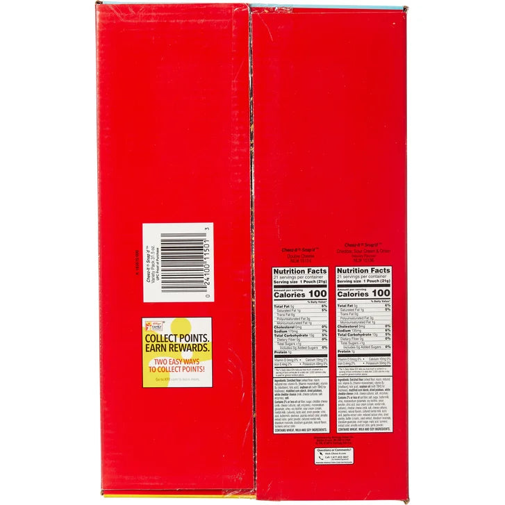 Cheez-It Snap'd Crackers, Variety Pack, .75 oz, 42-count