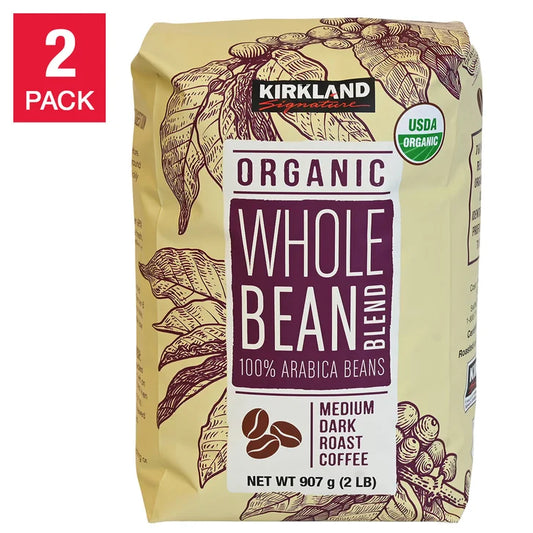 Kirkland Signature USDA Organic Whole Bean Blend 2 lb, 2-pack