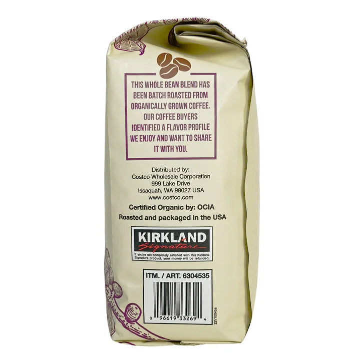 Kirkland Signature USDA Organic Whole Bean Blend 2 lb, 2-pack