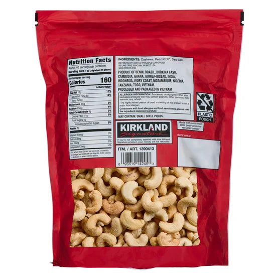 Kirkland Signature Fancy Whole Cashews, 2.5 lbs