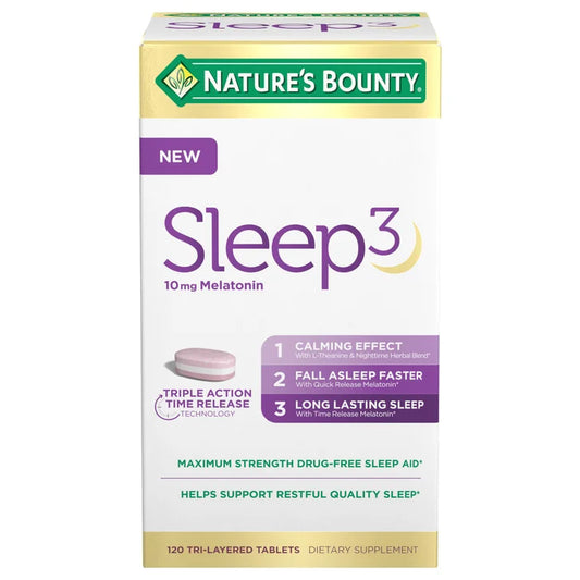 Nature's Bounty Sleep3 10 mg. Melatonin, 120 Tablets