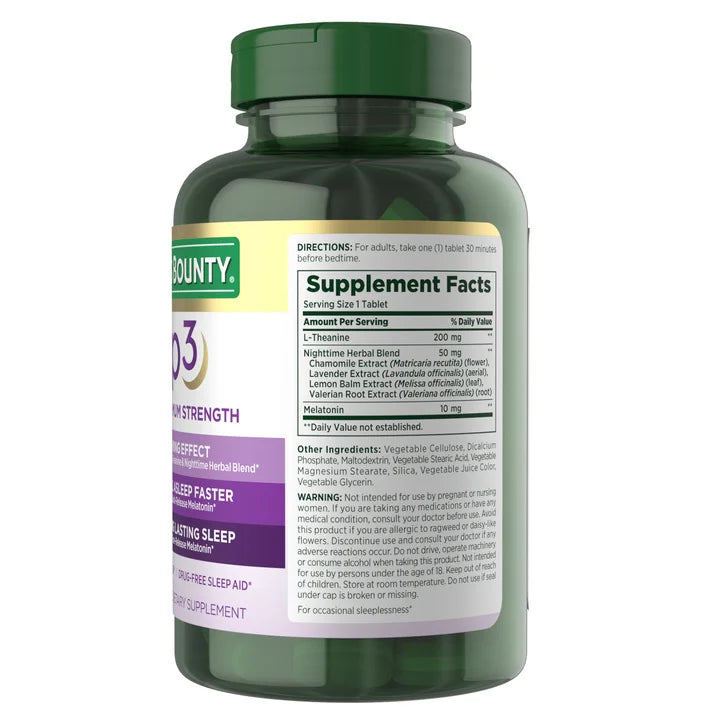 Nature's Bounty Sleep3 10 mg. Melatonin, 120 Tablets