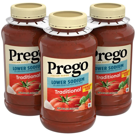 Prego, Pasta Sauce Low Sodium 45 oz, 3-Count