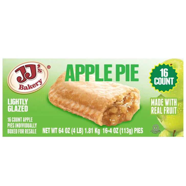 JJ's Bakery, Lightly Glazed Apple Pie, 4 oz, 16-Count