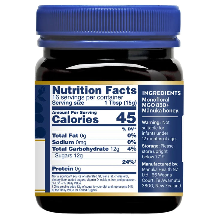 Manuka Health UMF 20+ (MGO 850+) Raw Manuka Honey 8.8 oz