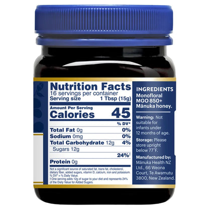 Manuka Health UMF 20+ (MGO 850+) Raw Manuka Honey 8.8 oz