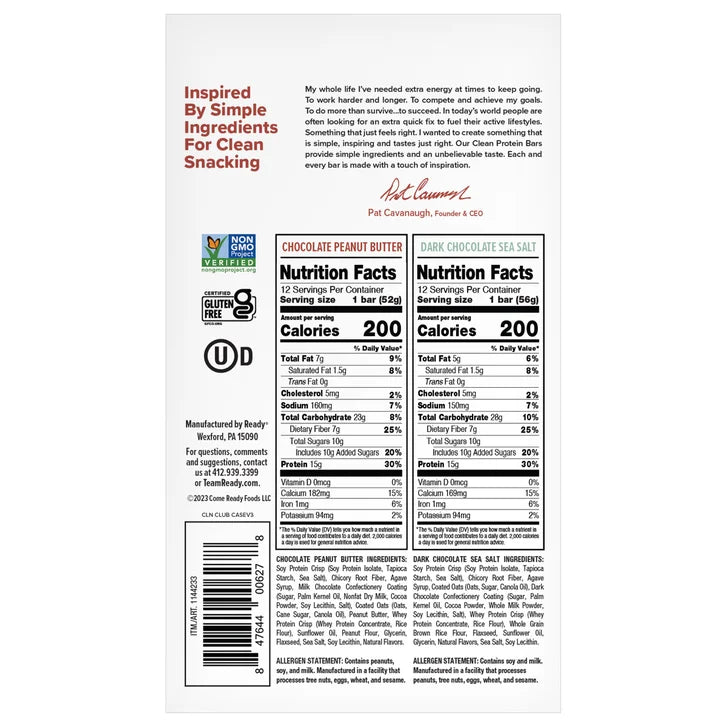 Ready Protein Bar, Chocolate Peanut Butter and Sea Salt, 24-count, 2 pack