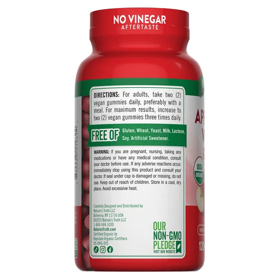 Nature's Truth USDA Organic Apple Cider Vinegar 500 mg., 120 Gummies