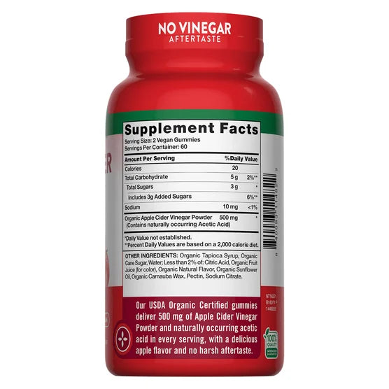 Nature's Truth USDA Organic Apple Cider Vinegar 500 mg., 120 Gummies
