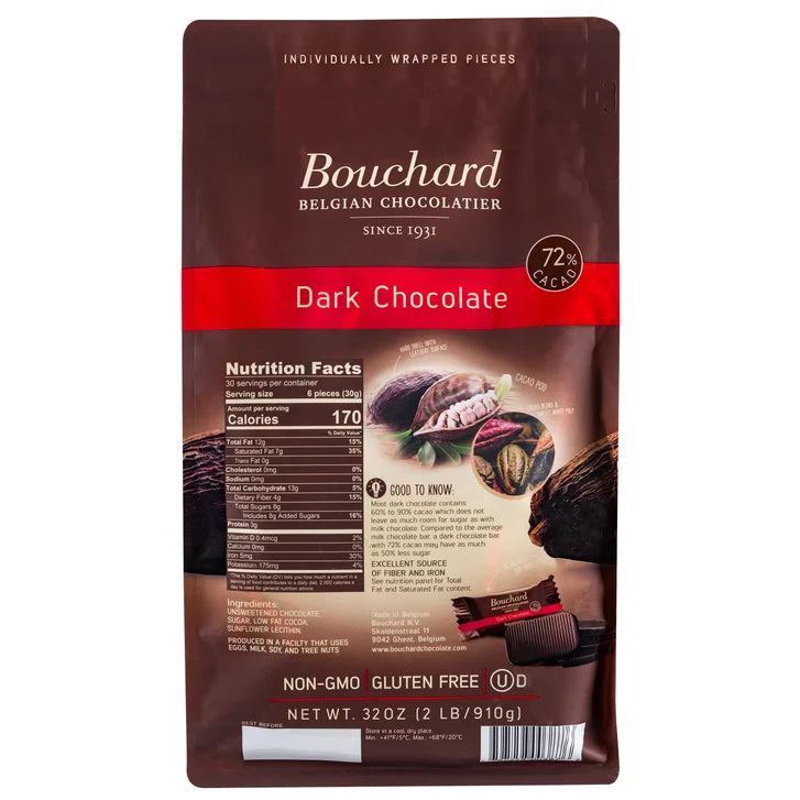 Bouchard Belgian Napolitains Premium Dark Chocolate 32 oz, 2-pack