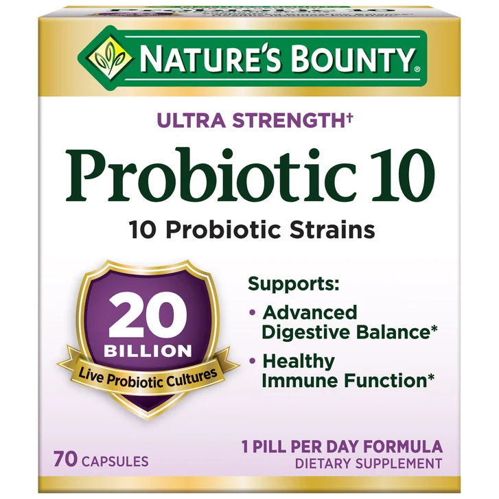 Nature's Bounty Ultra Strength Probiotic 10, 70 Capsules