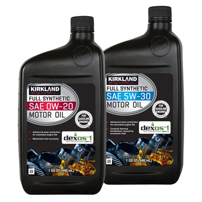 Kirkland Signature 1-Quart 0W20 & 5W30 Full Synthetic Motor Oil, 12-pack