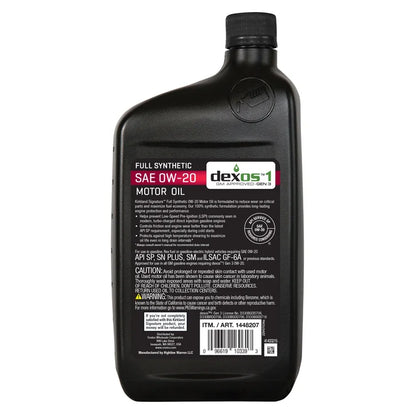 Kirkland Signature 1-Quart 0W20 & 5W30 Full Synthetic Motor Oil, 12-pack