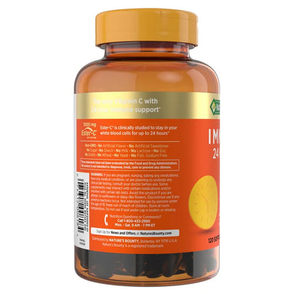 Nature's Bounty Immune 24 Hour +, 120 Softgels