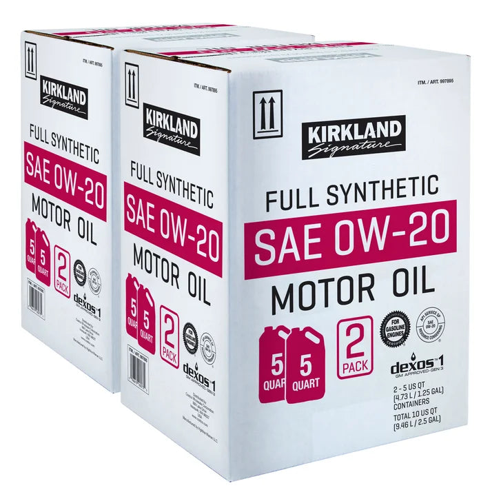 Kirkland Signature 0W-20 Full Synthetic Motor Oil 5-quart, 4-pack