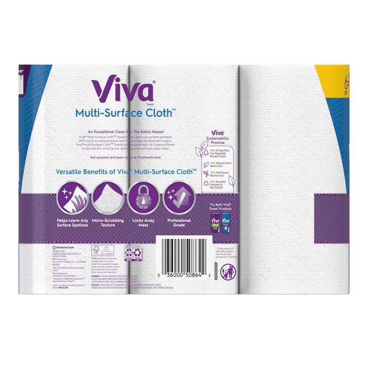 Viva Multi-Surface Cloth Paper Towels, 2-Ply, 110 Sheets, 24-count