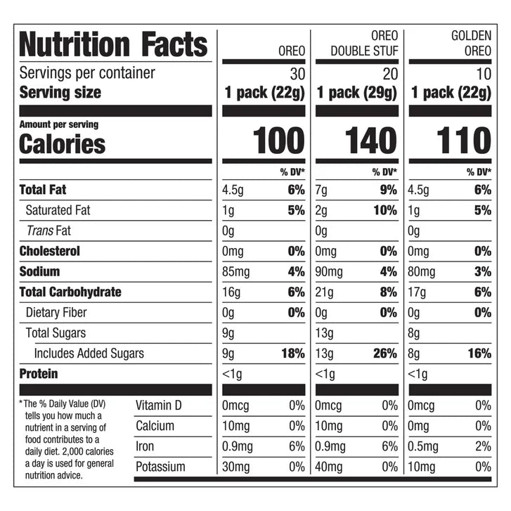 OREO Sandwich Cookies, Variety Pack, 60-count