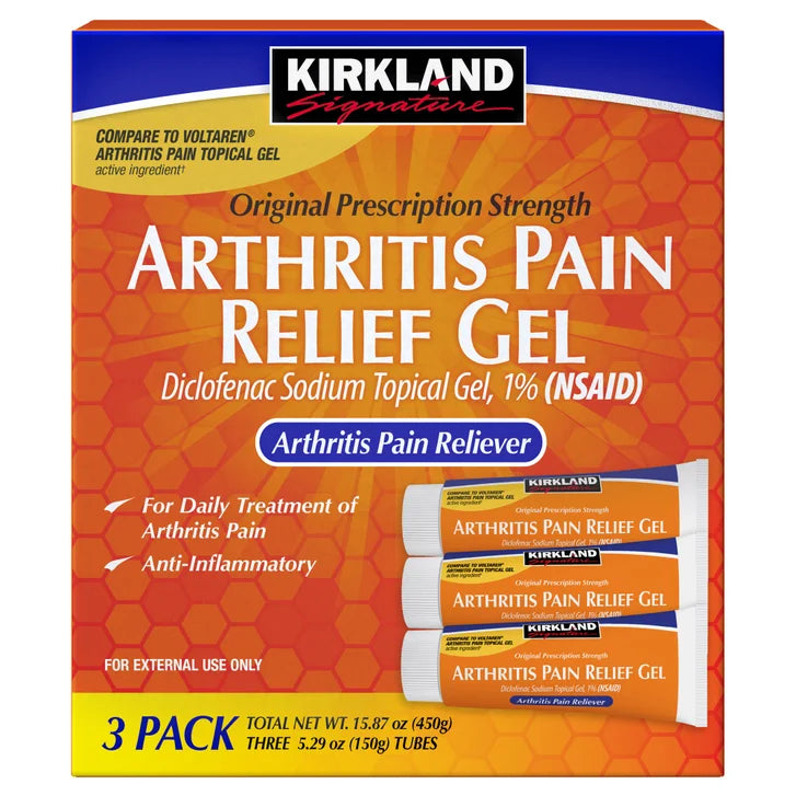 Kirkland Signature Arthritis Pain Relief Gel, Diclofenac Sodium Topical Gel 1%, 15.87 Ounces