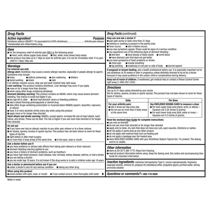 Kirkland Signature Arthritis Pain Relief Gel, Diclofenac Sodium Topical Gel 1%, 15.87 Ounces