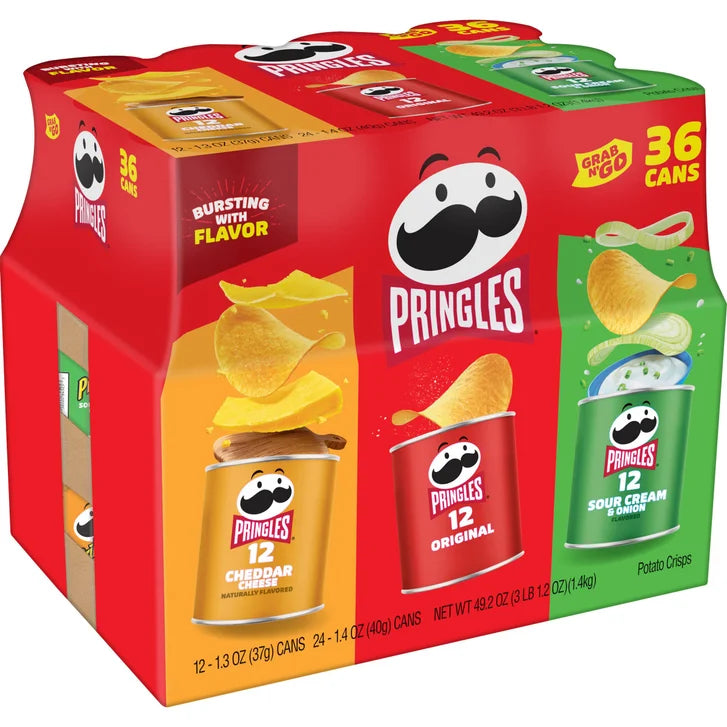 Pringles Grab & Go Potato Crisps, Variety, 36-count
