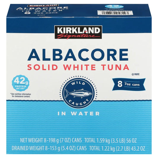Kirkland Signature, Albacore Solid White Tuna in Water, 7 oz, 8-Count