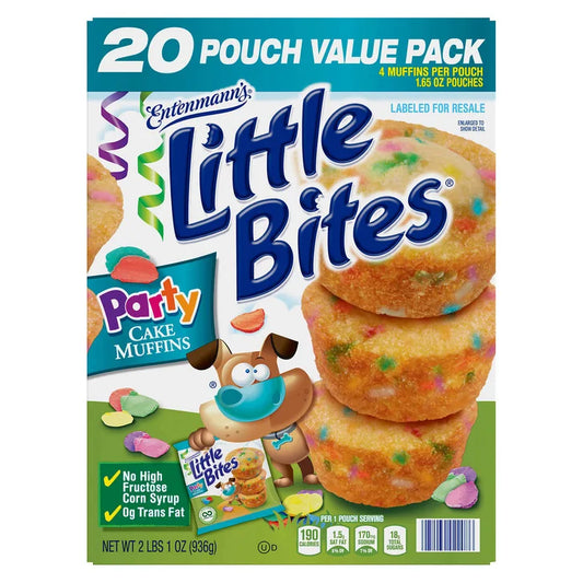 Entenmann’s Little Bites Party Cake Muffins, 1.65 oz, 20-count
