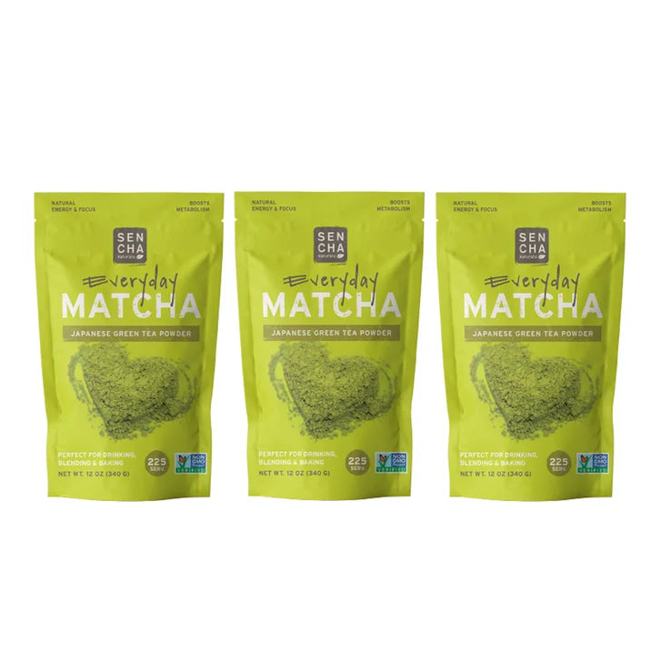 Sencha Naturals Everyday Matcha Green Tea Powder, 3-pack