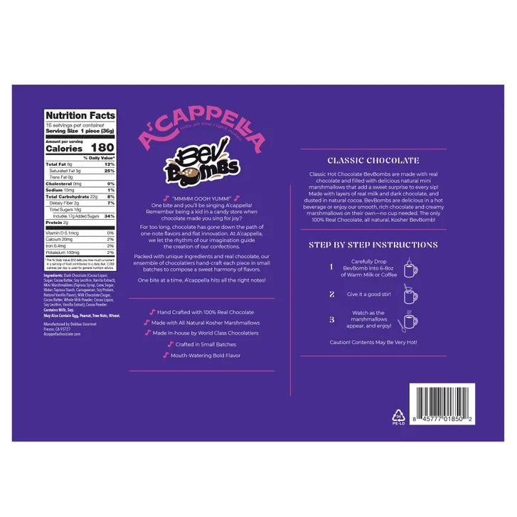 A'cappella Classic Hot Chocolate BevBombs, 16-count