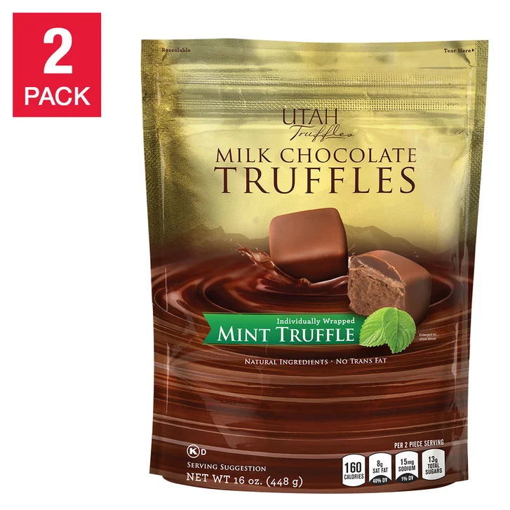 Utah Truffle Milk Chocolate Mint Truffles 16 oz, 2-pack