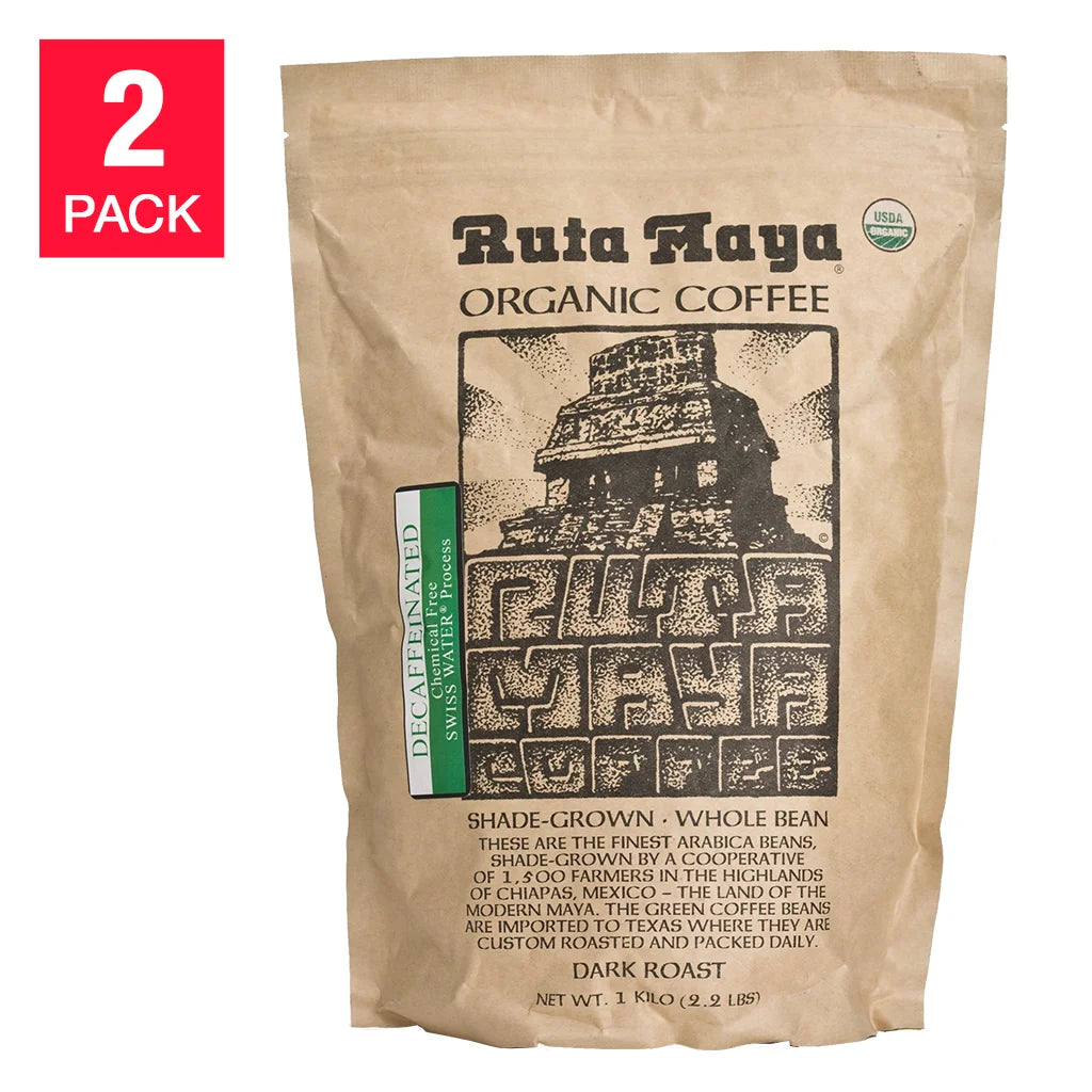 Ruta Maya Decaffeinated Coffee 2.2 lb, 2-pack